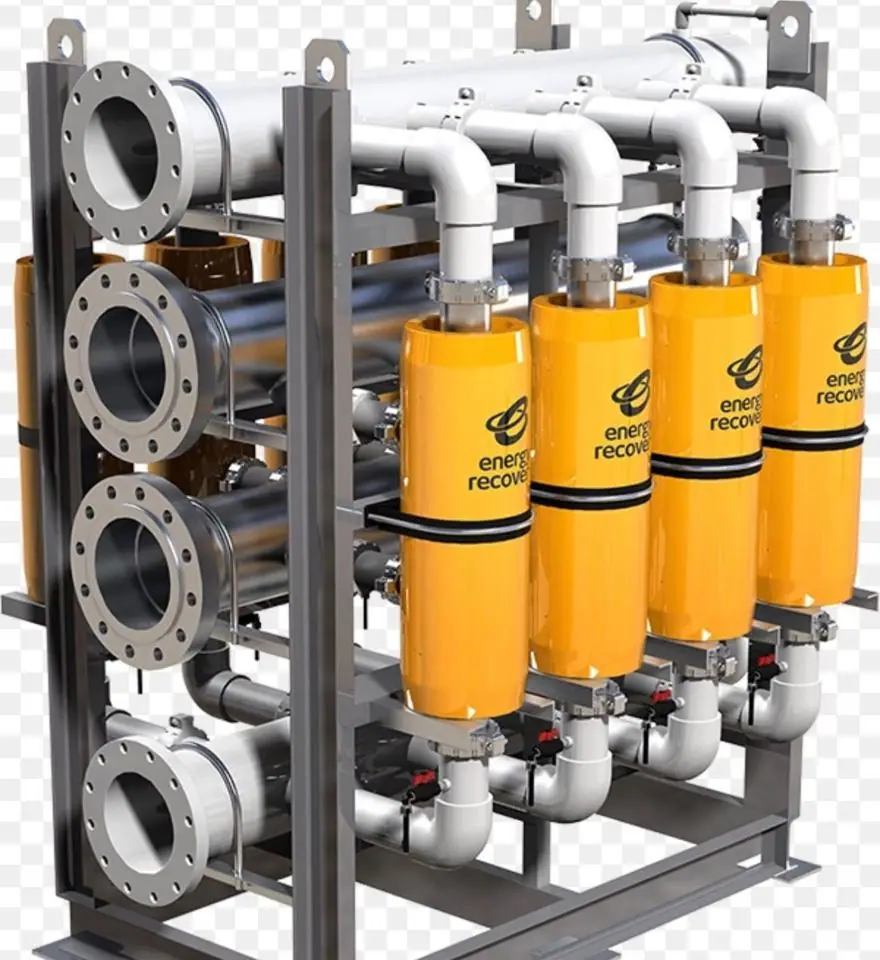 Energy recovery equipment on an RO skid